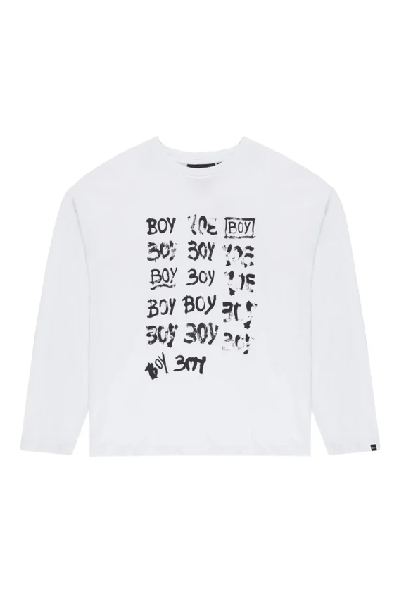 Boy Repeat Long Sleeve Graphic Top