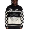 Chequered Sleeve Knit