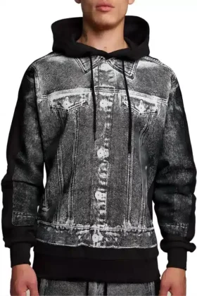 Denim Graphic Hoodie