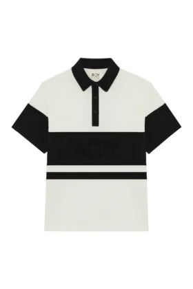 Distressed Stripe Short Sleeve Rugby Top