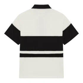 Distressed Stripe Short Sleeve Rugby Top