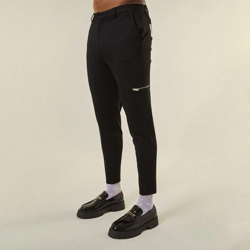 Jersey Tailored Zip Trousers