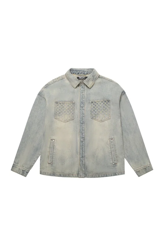 Laser Distressed Denim Jacket