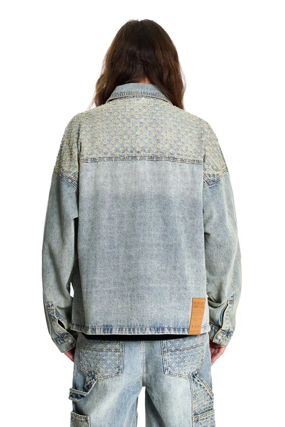 Laser Distressed Denim Jacket