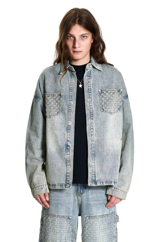 Laser Distressed Denim Jacket