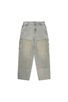 Laser Distressed Denim Trousers