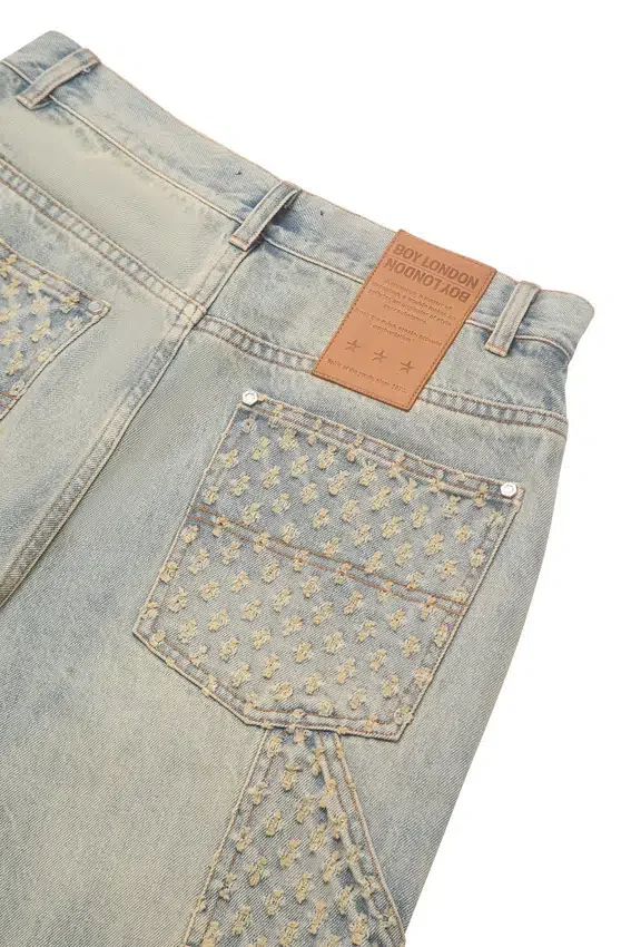 Laser Distressed Denim Trousers