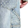 Laser Distressed Denim Trousers