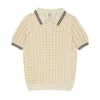 Open Mesh Knitted Polo T-Shirt