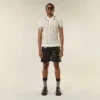 Open Mesh Knitted Polo T-Shirt