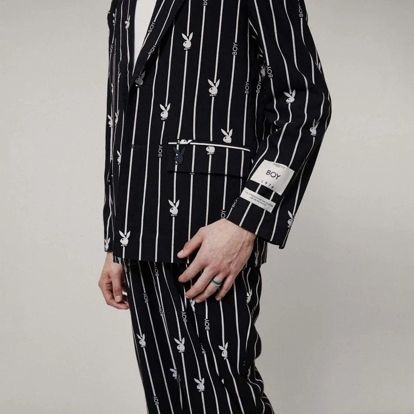 Playboy X Boy Bunny Pinstripe Blazer