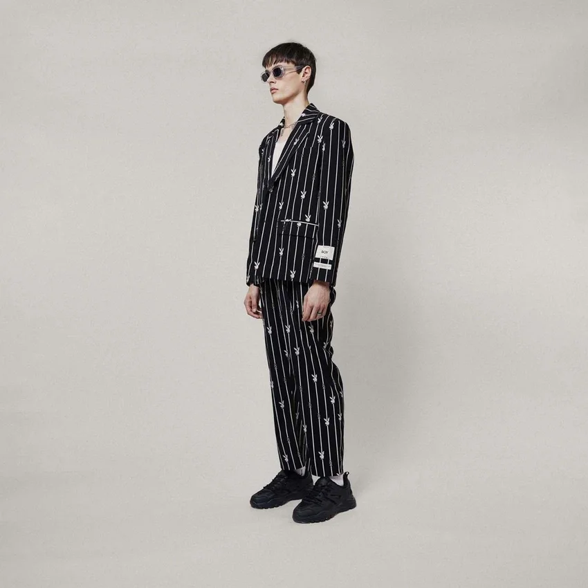 Playboy X Boy Bunny Pinstripe Trousers