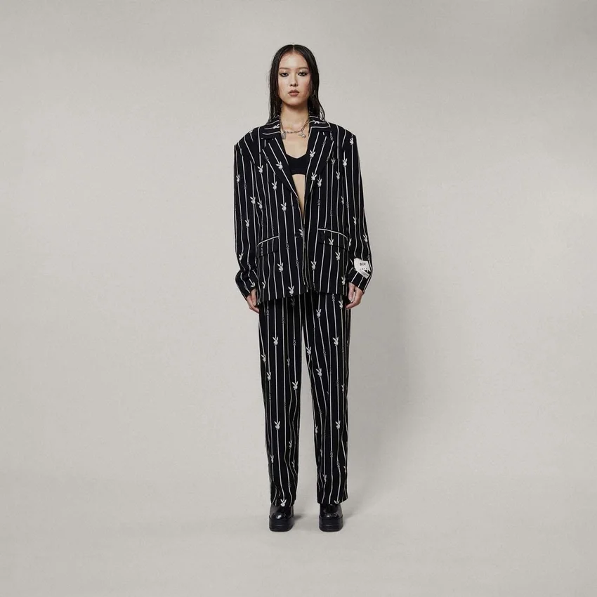 Playboy X Boy Bunny Pinstripe Trousers