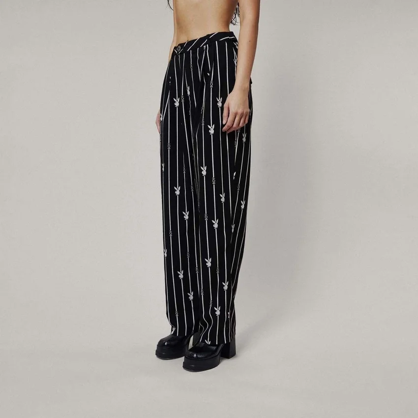 Playboy X Boy Bunny Pinstripe Trousers