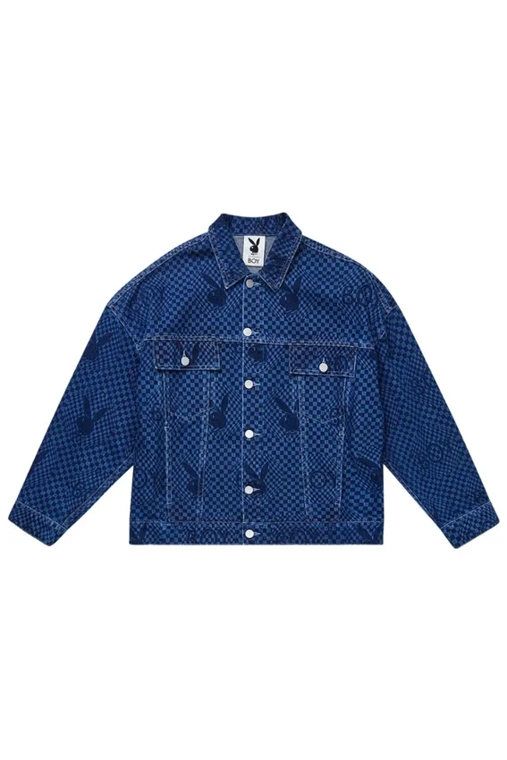 Playboy X Boy Checkerboard Denim Jacket