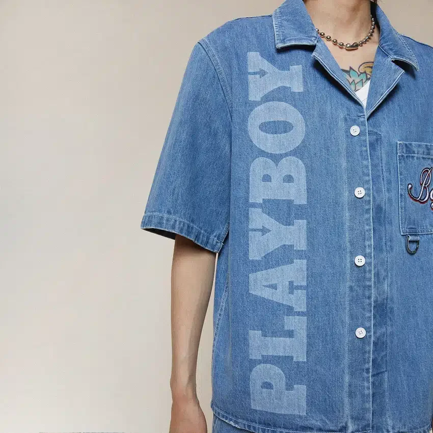 Playboy X Boy Jumbo Bunny Denim Shirt